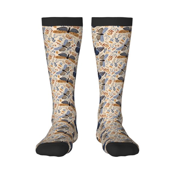 Salouo Butterflies Print Women's Men's Ankle Socks 1-pack Casual Athletic Socks for Unisex Adult Moisture-Wicking Socks for Daily Wear/Running/Sport