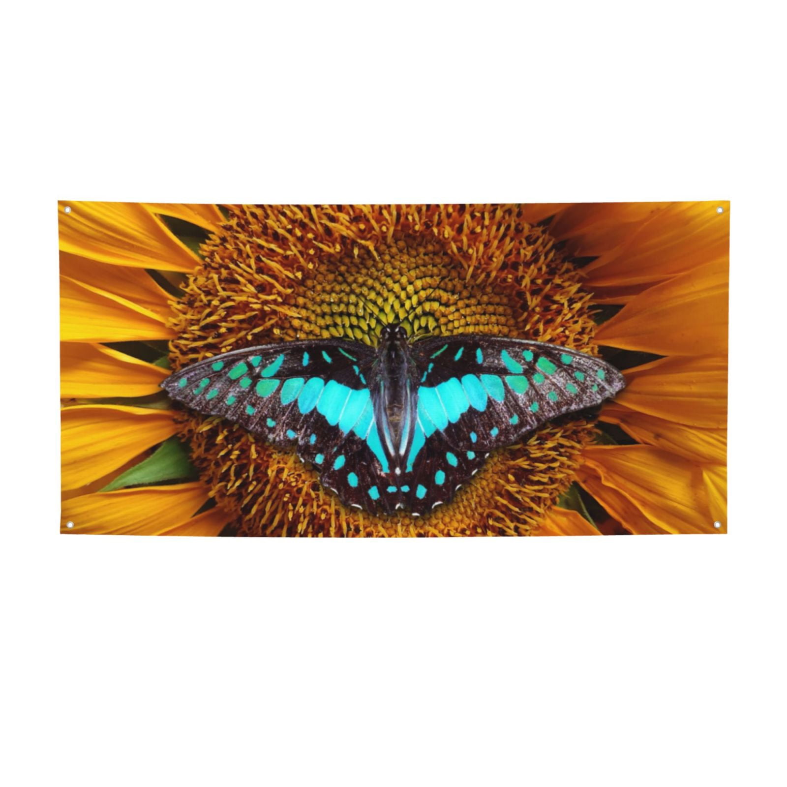 Sunflower Banner Pattern Salouo Butterfly Alighted On Sunflowers Pattern Holiday Banner Outside ...