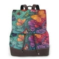 thumbnail image 1 of Salouo Butterfly Flower Cascade Pattern PU Leather Backpack,Purse for Women Fashion Multipurpose Design Handbag Ladies Shoulder Bags Travel Backpack, 1 of 4