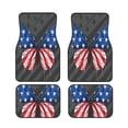 thumbnail image 1 of Salouo Butterfly With USA Flag for Car Floor Mat Set of 4–Car Carpet Mats - Car Mats with Anti-Slip Backing & Driver Heel Pad Universal Fit for Cars, Trucks, SUVs, and Vans, 1 of 6