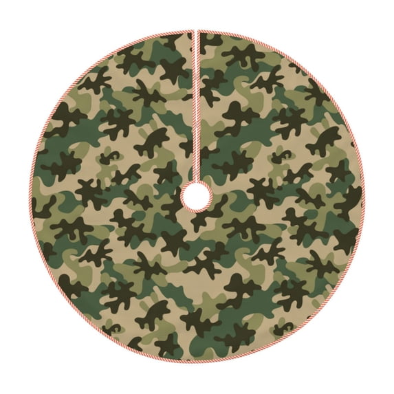 Salouo Camouflag Christmas Tree Skirt 48" Farmhouse Christmas Decorations Snowman Xmas Tree Skirt Tree Mat for Holiday Party Decor
