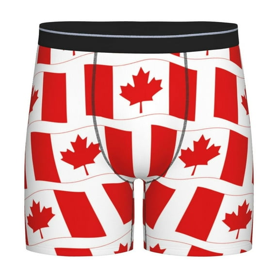 Salouo Canada Pattern Men's Boxer Briefs, Soft & Breathable Underwear Elastic Waistband Briefs for Men,1-Pack