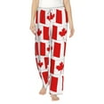 thumbnail image 1 of Salouo Canada Print Women's Pajama Pants Casual Loose Sweatpants PJs Flowy Pants Drawstring Palazzo for Women Wide Leg Pants Lounge Pajama -Medium, 1 of 8