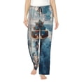 thumbnail image 1 of Salouo Cargo Ship At Sea Print Women's Pajama Pants Casual Loose Sweatpants PJs Flowy Pants Drawstring Palazzo for Women Wide Leg Pants Lounge Pajama -X-Large, 1 of 8