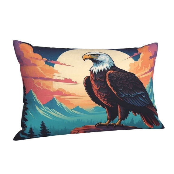 Salouo Cartoon Iceberg Bald Eagle Pattern Pillow Cases,1PC Pillow Covers with Envelope Closure Decorative Pillow Case for Bed Couch,Pillows Not Included-16"x24"