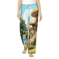 thumbnail image 1 of Salouo Cartoon Mushroom House Print Women's Pajama Pants Casual Loose Sweatpants PJs Flowy Pants Drawstring Palazzo for Women Wide Leg Pants Lounge Pajama -Medium, 1 of 8
