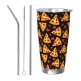 thumbnail image 1 of Salouo Cartoon Pizza Print 20oz Tumbler with Lid,Stainless Steel Vacuum Insulated Tumbler Durable Insulated Coffee Mug Thermal Cup with Splash Proof Sliding Lid-Straw Three-piece Set, 1 of 8