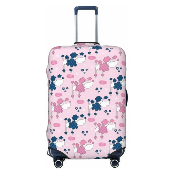 Salouo Cartoon Poodle Dog Pattern Travel Dust-proof Suitcase Cover, Softside Suitcase Protector Luggage Cover Protector for 18-32inch ,Not Included Suitcase