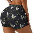 thumbnail image 1 of Salouo Cartoon Rooster Print Women's Athletic Shorts,Booty Shorts Biker Shorts High Waisted Elastic Workout Shorts for Yoga Gym Running Sports-XX-Large, 1 of 8