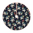 thumbnail image 1 of Salouo Cartoon Sharks Christmas Tree Skirt 48" Farmhouse Christmas Decorations Snowman Xmas Tree Skirt Tree Mat for Holiday Party Decor, 1 of 8