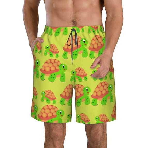 Salouo Cartoon Turtles 1 Pattern Swim Trunks for Men,Men's Hawaiian Bathing Suit Swimsuits Quick Dry Swimming Board Shorts Beach Shorts with Pockets-Small