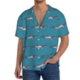 thumbnail image 1 of Salouo Cartoon Whale Pattern Cuban Collar Shirts for Men Button-Down Shirt Men's Short Sleeve Shirts Hawaiian Shirts Casual Shirts -3X-Large, 1 of 6