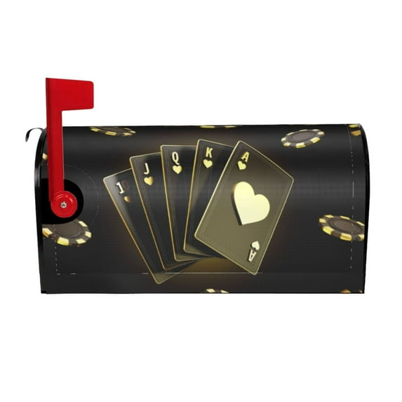 Salouo Casino Cards 1 for Magnetic Mailbox Covers Waterproof Post Box Cover Post Letter Box Cover Post Box Cover Home Decor for Garden/Yard /Farmhouse-21x18 in