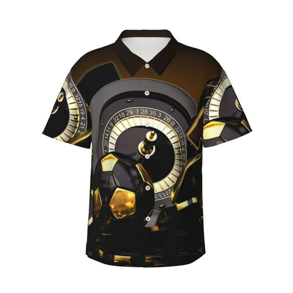 Salouo Casino Cards for Hawaiian Shirt for Men,Summer Beach Casual Short Sleeve Button Down Shirts Men's Regular-Fit Short-Sleeve Print Shirt -XX-Large
