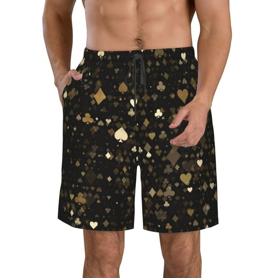 Salouo Casino Pattern Swim Trunks for Men,Men's Hawaiian Bathing Suit Swimsuits Quick Dry Swimming Board Shorts Beach Shorts with Pockets-XX-Large
