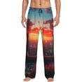 thumbnail image 1 of Salouo Cat Watching City Sunset Print Pajama Pants for Men, Lounge Pants Elastic Waistband Casual Men's sleepwear Loungewear Sleep Pajama Pant -Large, 1 of 7