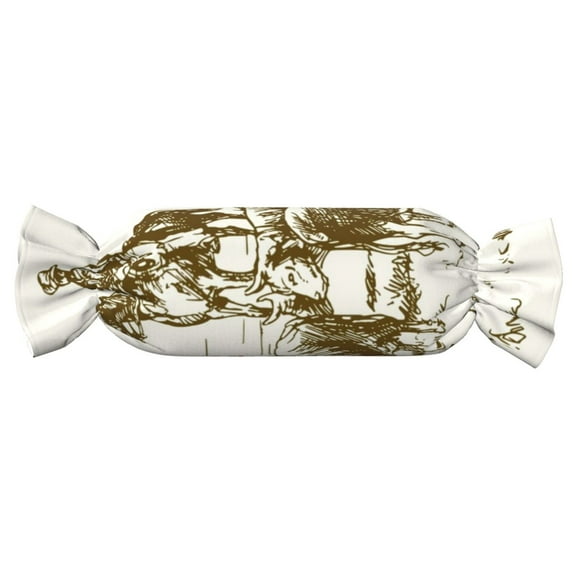 Salouo Cattle Drive By Two Cowboys Pattern Cute Bolster Pillow,Cylindrical Pillow Long Pillow for Bed Round Side Pillow for Knee/Leg/Neck ,- Length 24.4" x 9.8" Diameter