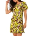 thumbnail image 1 of Salouo Chicken Cartoon Print Short Sleeve Sleepshirt for Womens Comfy Nightgown Scoopneck Cute Nightdress Ruffle -XX-Large, 1 of 7