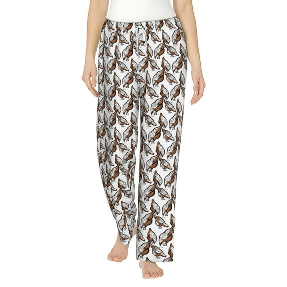 Salouo Chickens Peck Grain Print Women's Pajama Pants Casual Loose Sweatpants PJs Flowy Pants Drawstring Palazzo for Women Wide Leg Pants Lounge Pajama -Large