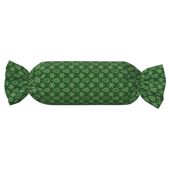 Salouo Christmas (2) Pattern Cute Bolster Pillow,Cylindrical Pillow Long Pillow for Bed Round Side Pillow for Knee/Leg/Neck ,- Length 24.4" x 9.8" Diameter