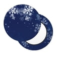 thumbnail image 1 of Salouo Christmas Blue Pattern Bar Stool Cushion Cover, Round Crease-Resistant Stretchy Dustproof Stool Seat Slipcover for Bar Round Chair-12 inch, 1 of 6