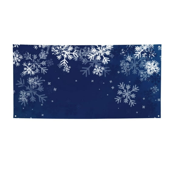 Salouo Christmas Blue Pattern Holiday Banner Outside Party Decoration Banner (1PC) Festival Supplies Fit for Birthday Parties & Celebrations & Chrismas-Small