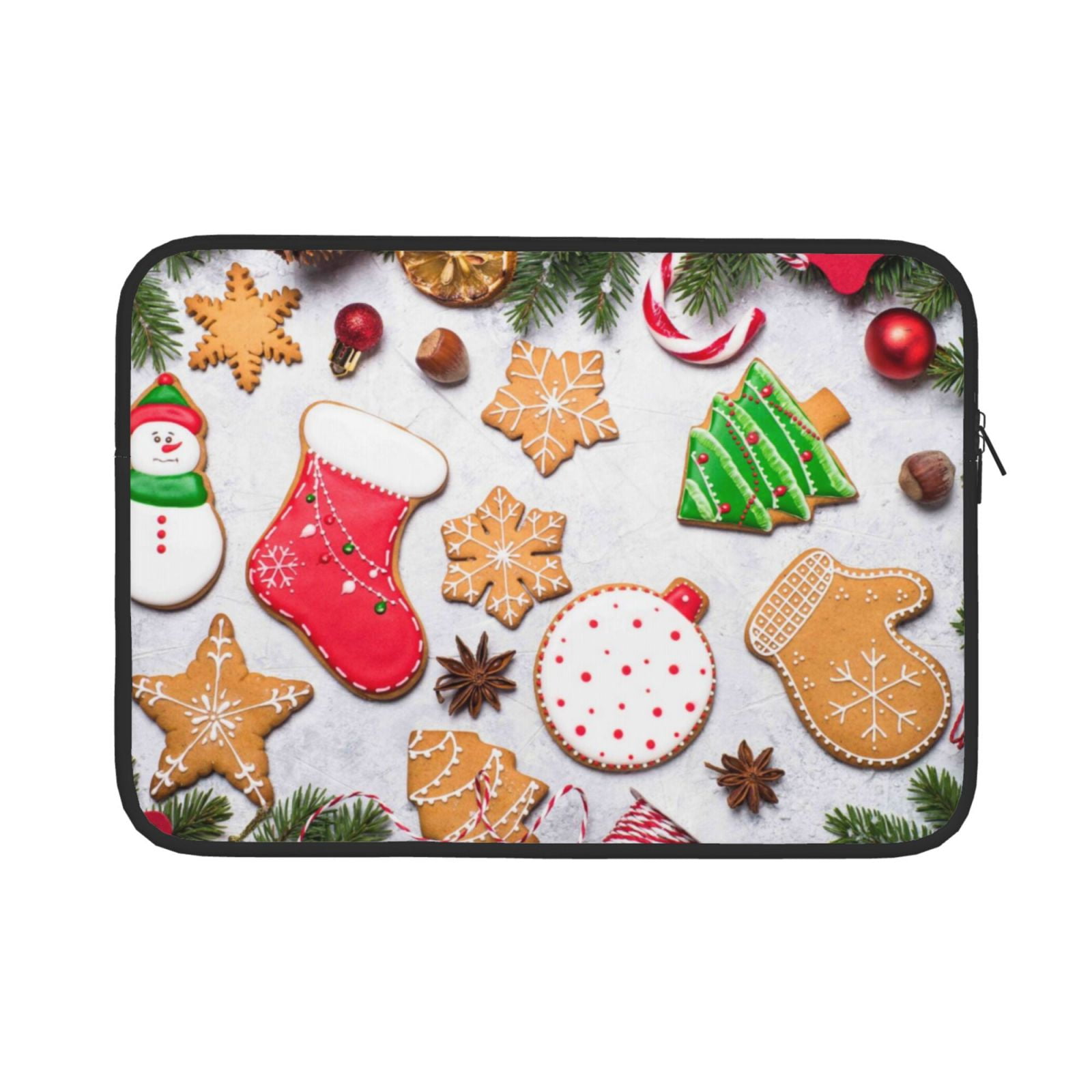 Salouo Christmas Gingerbread Cookies Pattern Laptop Sleeve Case, Laptop