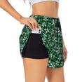 thumbnail image 1 of Salouo Christmas Pattern At Buffalo Plaid Print Women's 2 in 1 Running Shorts Double-Layer Shorts Athletic Workout Gym Yoga Shorts Running Shorts for Women-XX-Large, 1 of 7