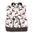 thumbnail image 1 of Salouo Christmas Plaid Moose Pattern PU Leather Backpack,Purse for Women Fashion Multipurpose Design Handbag Ladies Shoulder Bags Travel Backpack, 1 of 4