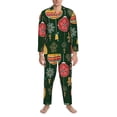 thumbnail image 1 of Salouo Christmas Print Button-Front Long Sleeve Pajama Set for Men, Soft 2Pjs Men's Long Sleeve Sleepwear -Medium, 1 of 7