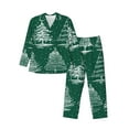 thumbnail image 1 of Salouo Christmas Trees Print Button-Front Long Sleeve Pajama Set for Men, Soft 2Pjs Men's Long Sleeve Sleepwear-X-Large, 1 of 7