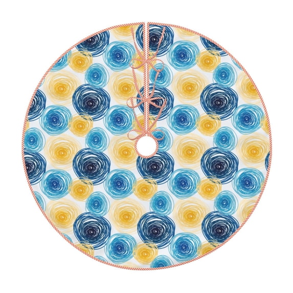 Salouo Circular Christmas Tree Skirt 48" Farmhouse Christmas Decorations Snowman Xmas Tree Skirt Tree Mat for Holiday Party Decor