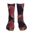 thumbnail image 1 of Salouo Circular Stripes Pattern Fun Novelty Crew Socks,Casual Athletic Socks Neutral Socks, 1 of 7
