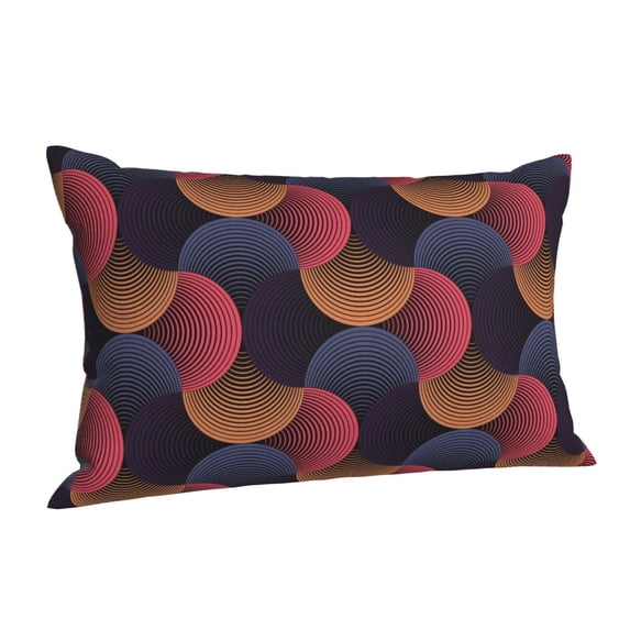 Salouo Circular Stripes Pattern Pillow Cases,1PC Pillow Covers with Envelope Closure Decorative Pillow Case for Bed Couch,Pillows Not Included-20"x30"