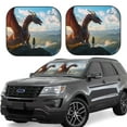 thumbnail image 1 of Salouo Clear Sky Mountain Red Dragon Pattern Car Windshield Sun Shade Foldable | Front Windshield Shade for Sun, Heat and UV Rays | Interior Sun Protection-Large, 1 of 6