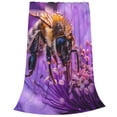 thumbnail image 1 of Salouo Closeup Honeybee on Flower Print Bed Blankets,Flannel Blanket Comfortable Air Conditioning Blanket Lightweight Blanket for Sofa Bed Travel & Couch -50"x40", 1 of 8