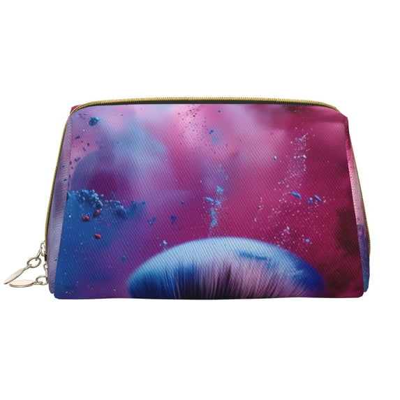 Salouo Color Explosion Makeup Brush Pattern Large Cosmetic Bag,Portable Travel Makeup Bag Makeup Brush Organizer Cosmetics Pouch Large Capacity Travel Makeup Case Organizer