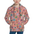 thumbnail image 1 of Salouo Color Flowers Pattern Hoodie Sweatshirt for Youth, Fall Pullover Hoodie Sweatshirt Long-Sleeve Pullover Hooded Sweatshirt-Medium, 1 of 6