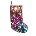 thumbnail image 1 of Salouo Color Shiny Print Christmas Decorations Stockings 1 Pack 18'' Xmas Stockings Holiday Stocking Personalized Farmhouse Decor for Home Family Party Tree, 1 of 7