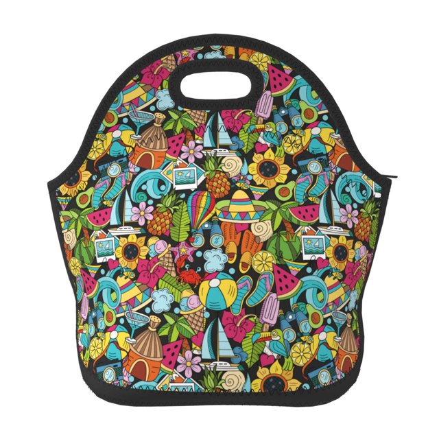 Salouo Color Summer for Lunch Tote,Lunch Bag Insulated Lunch Box