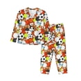 thumbnail image 1 of Salouo Colorful Balls Pattern Women's Pajamas Set Long Sleeve Button Down Sleepwear Soft Pj Lounge Sets for women 2 Piece Pjs Set with Long Pants -Large, 1 of 8