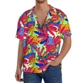 thumbnail image 1 of Salouo Colorful Bananas Pattern Cuban Collar Shirts for Men Button-Down Shirt Men's Short Sleeve Shirts Hawaiian Shirts Casual Shirts -X-Large, 1 of 6