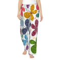 thumbnail image 1 of Salouo Colorful Butterflies Print Women's Pajama Pants Casual Loose Sweatpants PJs Flowy Pants Drawstring Palazzo for Women Wide Leg Pants Lounge Pajama -Small, 1 of 8