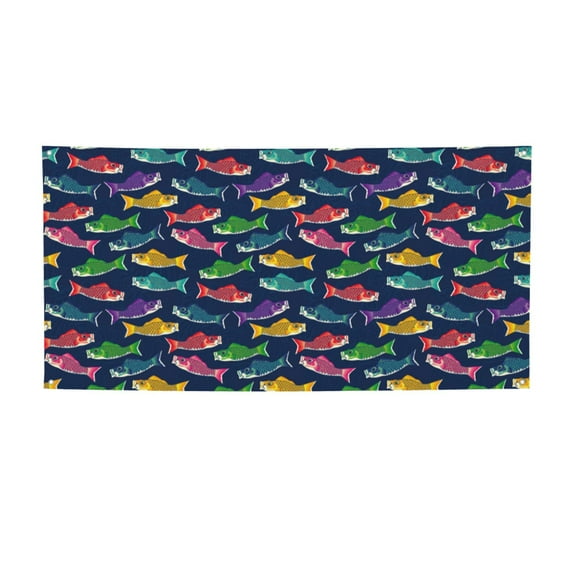 Salouo Colorful Carp Streamer 1 Pattern Holiday Banner Outside Party Decoration Banner (1PC) Festival Supplies Fit for Birthday Parties & Celebrations & Chrismas-Medium