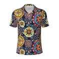 thumbnail image 1 of Salouo Colorful Compasses for Men's Short Sleeve Polo Shirts,Polo Shirts for Men Performance Short Sleeve Golf Shirt Athletic Casual Collared T-Shirt-Large, 1 of 8