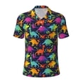 thumbnail image 1 of Salouo Colorful Dinosaur for Men's Short Sleeve Polo Shirts,Polo Shirts for Men Performance Short Sleeve Golf Shirt Athletic Casual Collared T-Shirt-XX-Large, 1 of 8