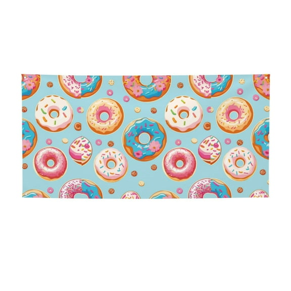 Salouo Colorful Donut Pattern Holiday Banner Outside Party Decoration Banner (1PC) Festival Supplies Fit for Birthday Parties & Celebrations & Chrismas-Small