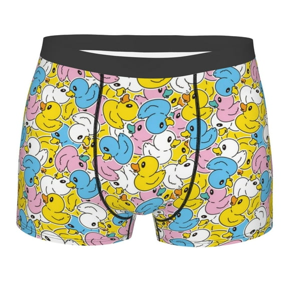 Salouo Colorful Duck Print Men's Boxer Briefs,Breathable Underwear Elastic Waistband Briefs for Men -Medium