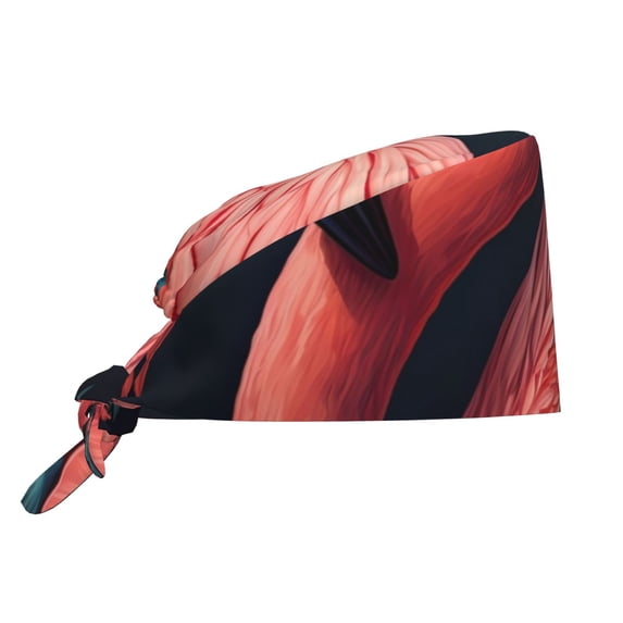 Salouo Colorful Floral Flamingo Print Adjustable Working Caps,1 Pcs Working Hats Elastic Scrub Hats Elastic Tie Back Hats Unisex Nurse Scrub Cap Nurse Hats ,One Size