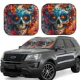 thumbnail image 1 of Salouo Colorful Floral Skull A Pattern Car Windshield Sun Shade Foldable | Front Windshield Shade for Sun, Heat and UV Rays | Interior Sun Protection-Medium, 1 of 6